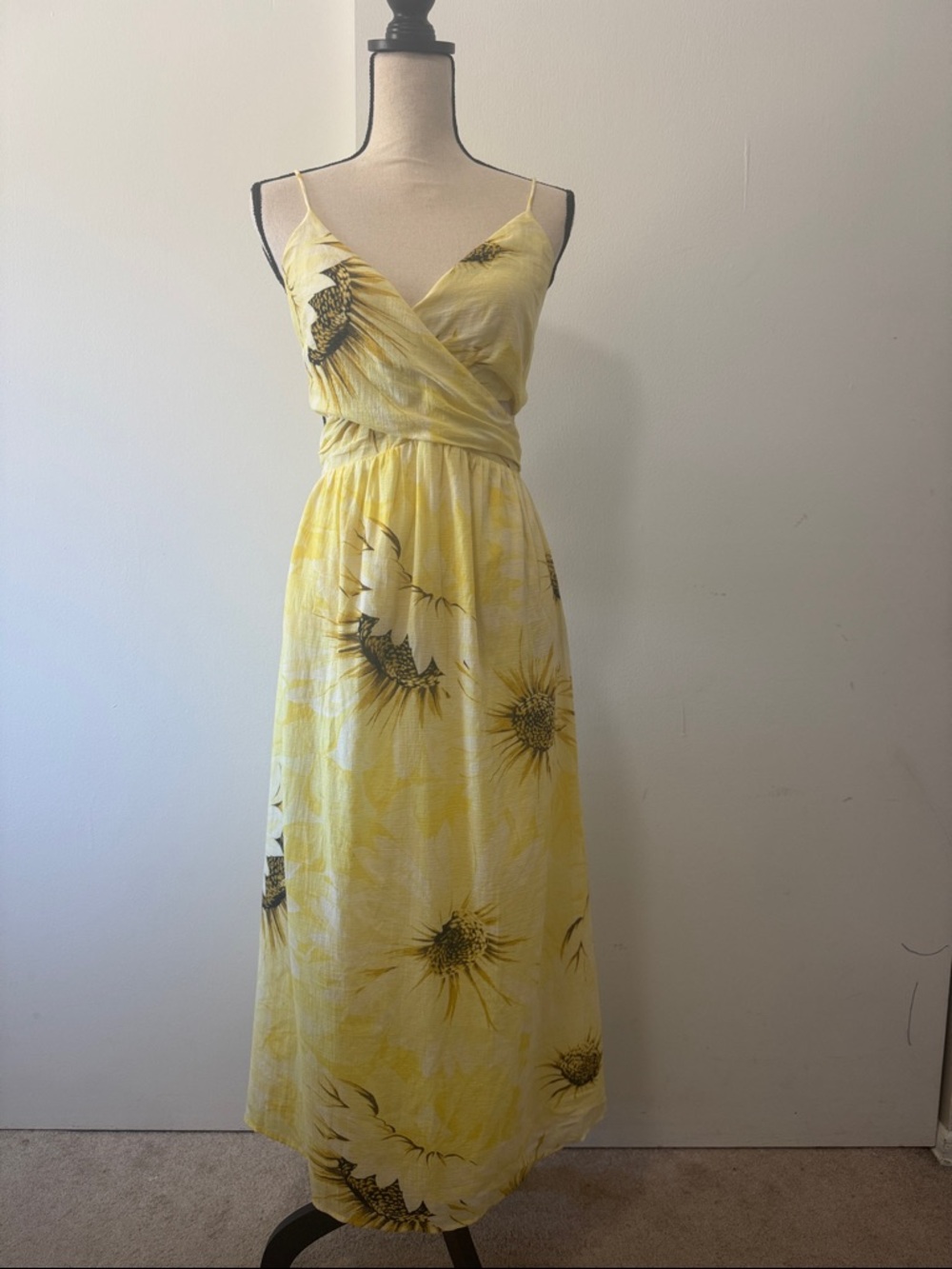 H&M Yellow Sunflower Print Maxi Dress